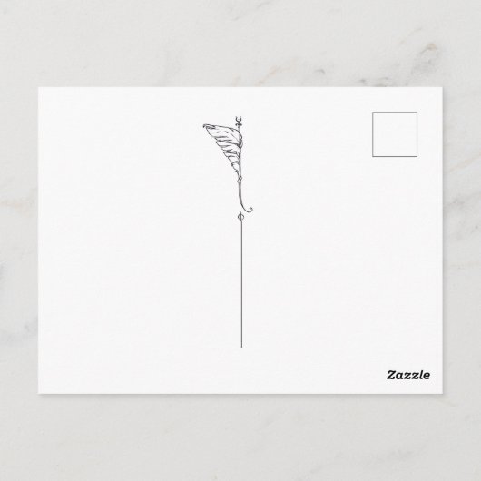 女の子と魔法のファンタジーの森の芸術 ポストカード (裏面)