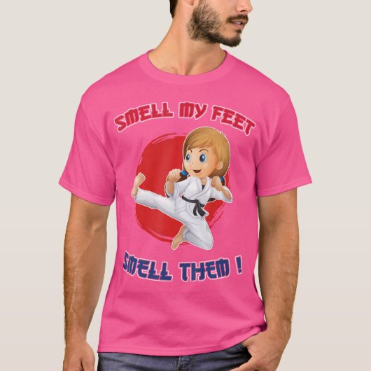 女の子においの空手シャツ私の足ギフト子供へ Tシャツ (正面)