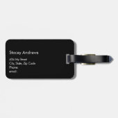 "女の子にかみ戻す"おもしろいシンプル黒+白 ラゲッジタグ (裏面横)