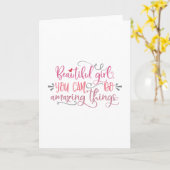 女の子にかわいい引用文 カード (黄色い花)