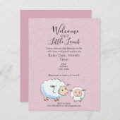 女の子にとってのベビーシャワー招待状のリトル 招待状 (正面/裏面)