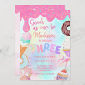 女の子になれる甘い3rd誕生日の招待 招待状 (正面/裏面)