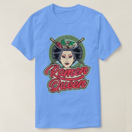 女の子にはかわいいラーメ日本のンの女王、河合女子 Tシャツ (デザイン正面)