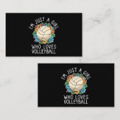 女の子にはバレーボールが大好きな女の10代の子 名刺 (正面/裏面)