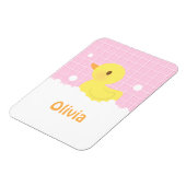 女の子にシャワーを浴びるかわいいゴムダッキー(アヒルちゃん) マグネット (左側)