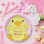 女の子にシャワーピンク ペーパープレート (パーティー)