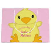 女の子にシャワーピンク ラージペーパーバッグ (正面)