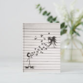 女の子にスティックフィギュア吹アニメの男の子の泡 ポストカード (スタンド正面)