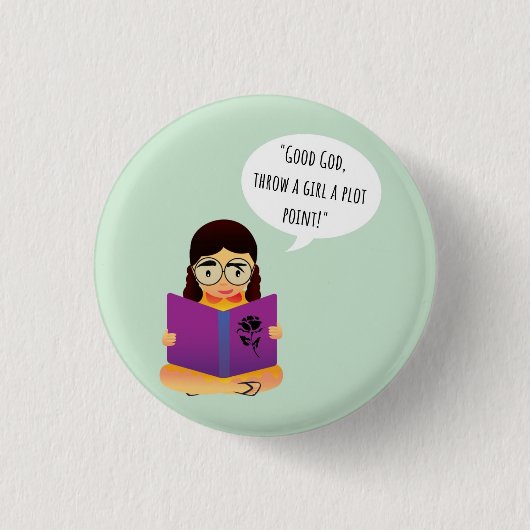 女の子にプロットポイントボタンを投げる 缶バッジ (正面)