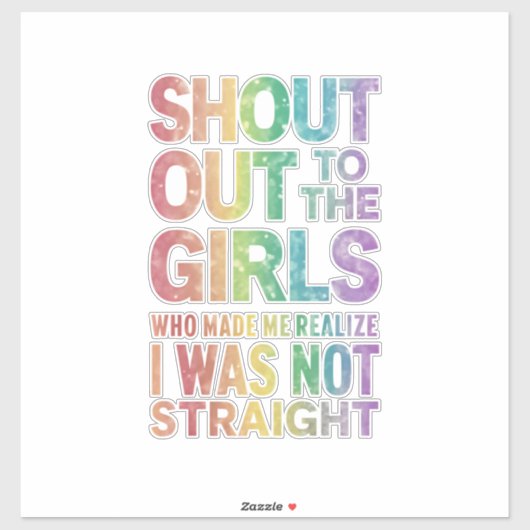 女の子に大声で叫ぶゲイプライドレインボーフラッグLGBT シール (シート)