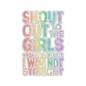 女の子に大声で叫ぶゲイプライドレインボーフラッグLGBT シール (正面)