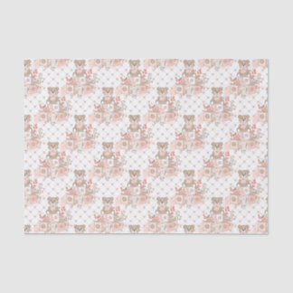 女の子に対する小さなクマ 薄葉紙