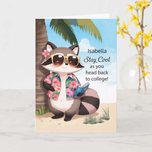 女の子に戻る大学にステイクールパーソナライズ名 カード (黄色い花)