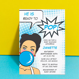 女の子に準備ができてバブルガポップ・アートのム赤ちゃんシャワー 招待状