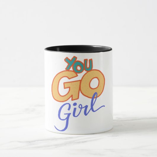 女の子に行く女性の歴史の月は、お祝い マグカップ (中央)