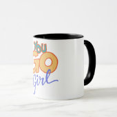 女の子に行く女性の歴史の月は、お祝い マグカップ (正面右)