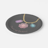 女の子に誕生会の供給をする宝石の宝石類 ペーパープレート (アングル)