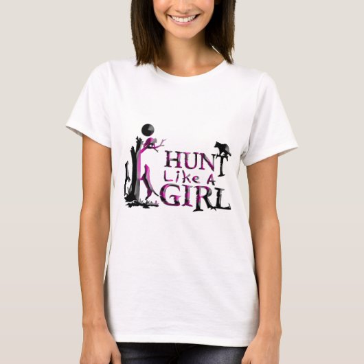 女の子のあらいぐまの狩りのような狩り Tシャツ (正面)