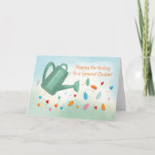 女の子のいとこの誕生日散水缶ハート カード (正面)