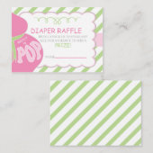 女の子のおむつポップ・アートのラッフルチケット エンクロージャーカード (正面/裏面)