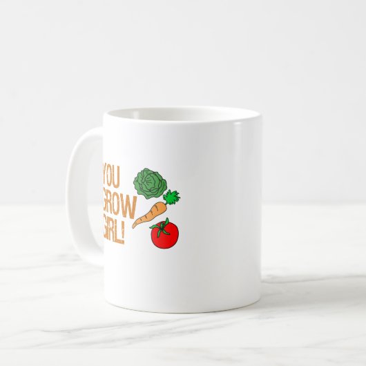女の子のおもしろいな園芸女性のマグを育てます コーヒーマグカップ (正面左)