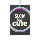 女の子のおもしろい引用文慎重なドライバーのネオンピンクの車 カーエアーフレッシュナー (裏面)