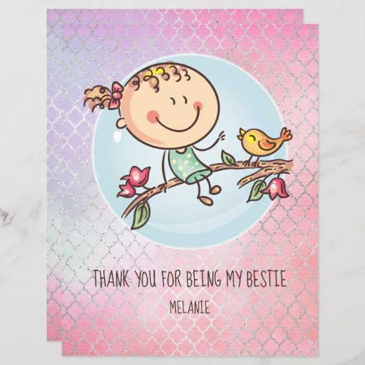 女の子のお友達へのBFFのかわいいプレゼントかわいい (正面/裏面)