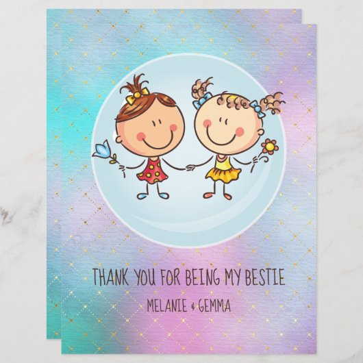 女の子のお友達へのBFFのかわいいプレゼントかわいい (正面/裏面)