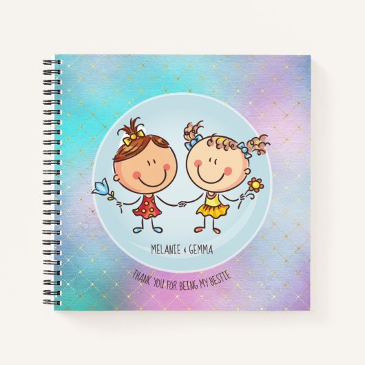 女の子のお友達へのBFFのかわいいプレゼントかわいい ノートブック (正面)