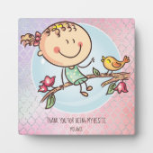 女の子のお友達へのBFFのかわいいプレゼントかわいい フォトプラーク (正面)