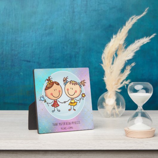 女の子のお友達へのBFFのかわいいプレゼントかわいい フォトプラーク (インサイチュ)