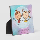 女の子のお友達へのBFFのかわいいプレゼントかわいい フォトプラーク (正面)