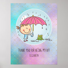 女の子のお友達へのBFFのかわいいプレゼントかわいい ポスター