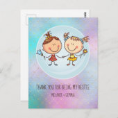 女の子のお友達へのBFFのかわいいプレゼントかわいい ポストカード (正面/裏面)