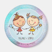 女の子のお友達へのBFFのかわいいプレゼントかわいい マグネット (正面)