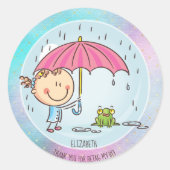 女の子のお友達へのBFFのかわいいプレゼントかわいい ラウンドシール (正面)