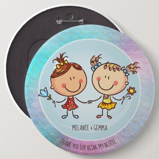 女の子のお友達へのBFFのかわいいプレゼントかわいい 缶バッジ