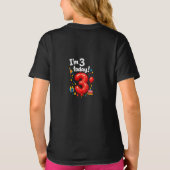 女の子のお誕生日おめでとう3歳 カラフルな風船 Tシャツ (裏面)