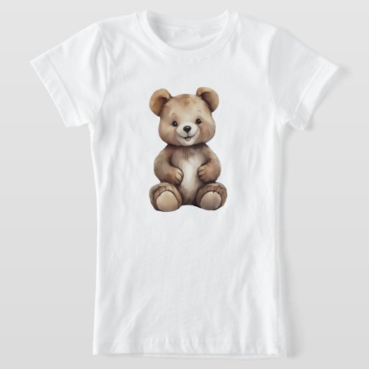 女の子のかわいいクマTシャツ Tシャツ (レイダウン)