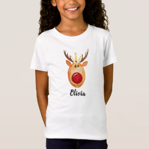 女の子のかわいいクリスマスプリンセスルドルフ Tシャツ
