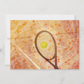 女の子のかわいいテニスの誕生日パーティー 招待状 (正面)