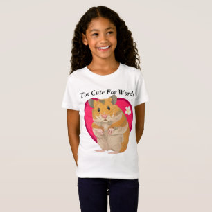 女の子のかわいいハムスターのTシャツ Tシャツ