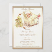 女の子のかわいいヴィンテージのクリスマスのベビーシャワー 招待状 (裏面)