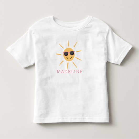女の子のかわいい夏の太陽の2歳の誕生日 トドラーTシャツ (正面)