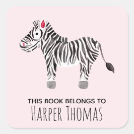 女の子のかわいい本はサファリゼブラの名前に属している スクエアシール