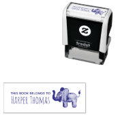 女の子のかわいい本はサファリ象の名前 セルフインキングスタンプ (インサイチュ)