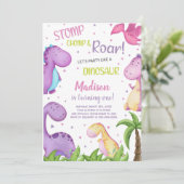 女の子のかわいい轟音パーティーカード 招待状 (スタンド正面)