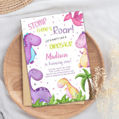 女の子のかわいい轟音パーティーカード 招待状