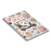 女の子のためにテーマを設定したゴルフの誕生日パーティーピンク ノートブック (右側)