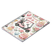 女の子のためにテーマを設定したゴルフの誕生日パーティーピンク ノートブック (左側)